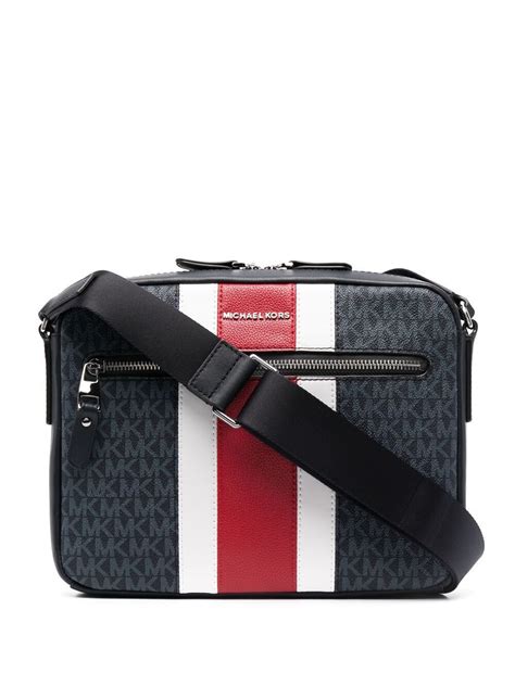 michael kors hudson logo stripe camera bag|MICHAEL KORS Hudson Logo Stripe Messenger/camera Bag.